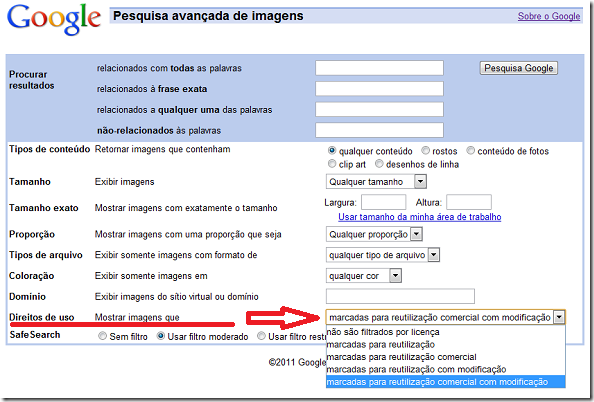 Como encontrar Imagens Sem Direitos autorais no Google