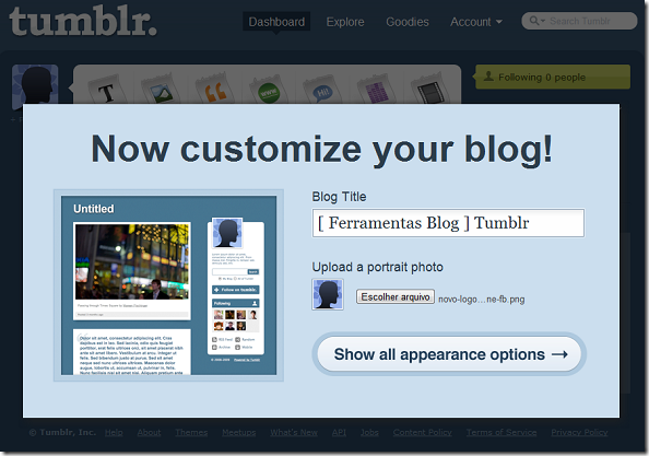 customizar-blog-tumblr-criar-novo
