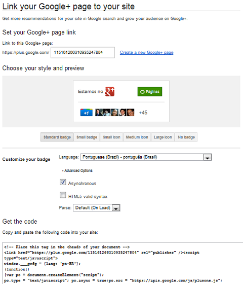 Como Criar fã box do Google Plus gerador de código
