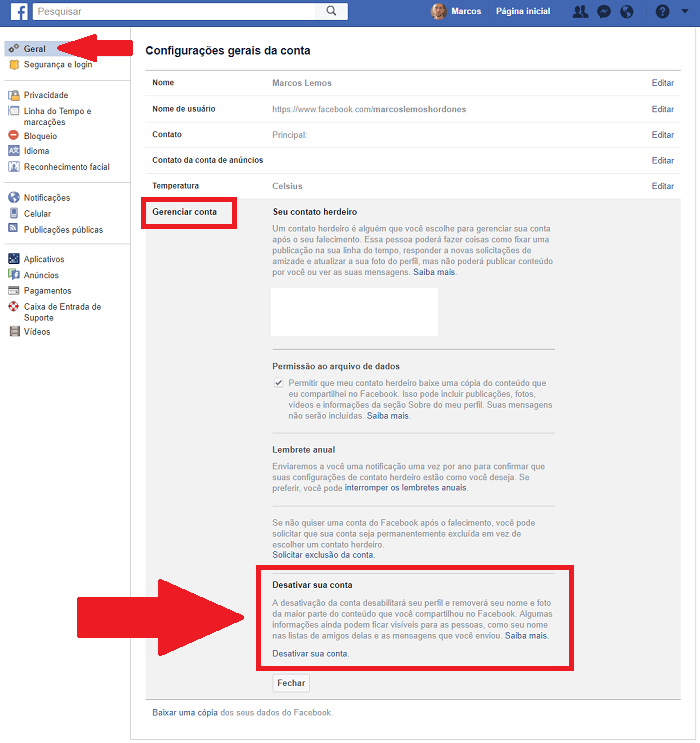 Como desativar o login por foto no Facebook